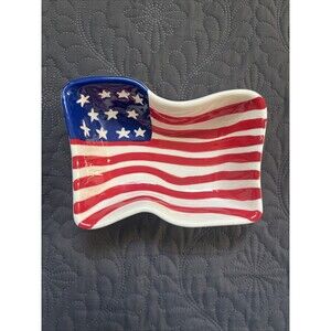 Chips & Dip Serving Bowl Americana Stars and Stripes Boston Warehouse CO. 6x4x2”